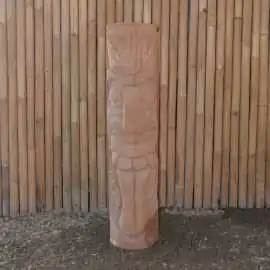Product image 1 of the product “Tiki Statue Polynesia style. From coconut palm 100cm. Approx. 25-27cm dia. Model 3 Haka - Tongue outstretched ”